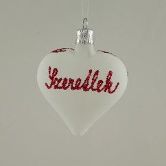 Bílé valentýnské srdíčko, matné