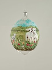 Jarná lúka/Ručne maľovaná sklenená ozdoba – 10 x 7 cm