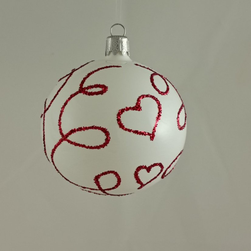 Valentin napi fehér gömb, fényes