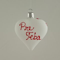 Srdce „Pre Teba“ – ručně malovaná skleněná ozdoba