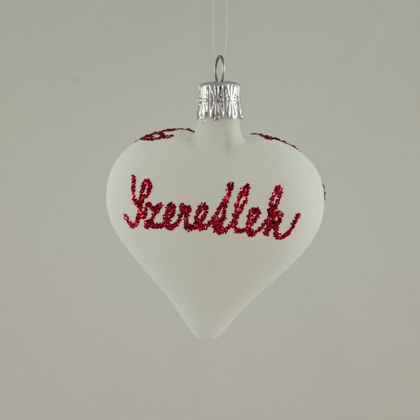 Bílé valentýnské srdíčko, matné