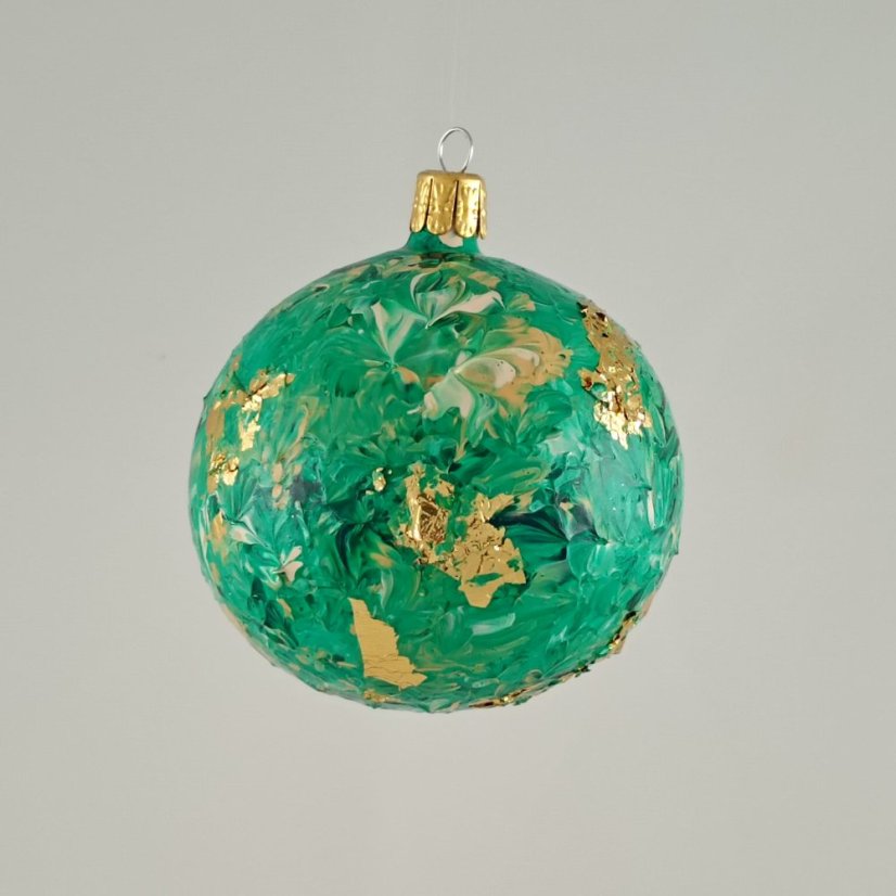 Ručně malovaná koule – zlatý mramor