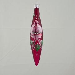 Ručně malovaná skleněná špička „Burgundská flóra“
