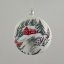 Ručně foukaná vánoční koule se vzorem krajinky, jedinečné umělecké dílo