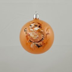 Ručně malovaná skleněná ozdoba „Pouštní surikata“ - oranžová matná