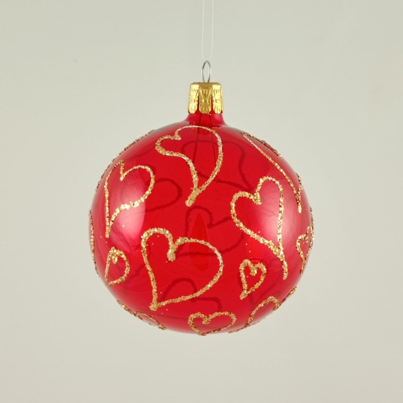 Valentýnská červená koule, matná