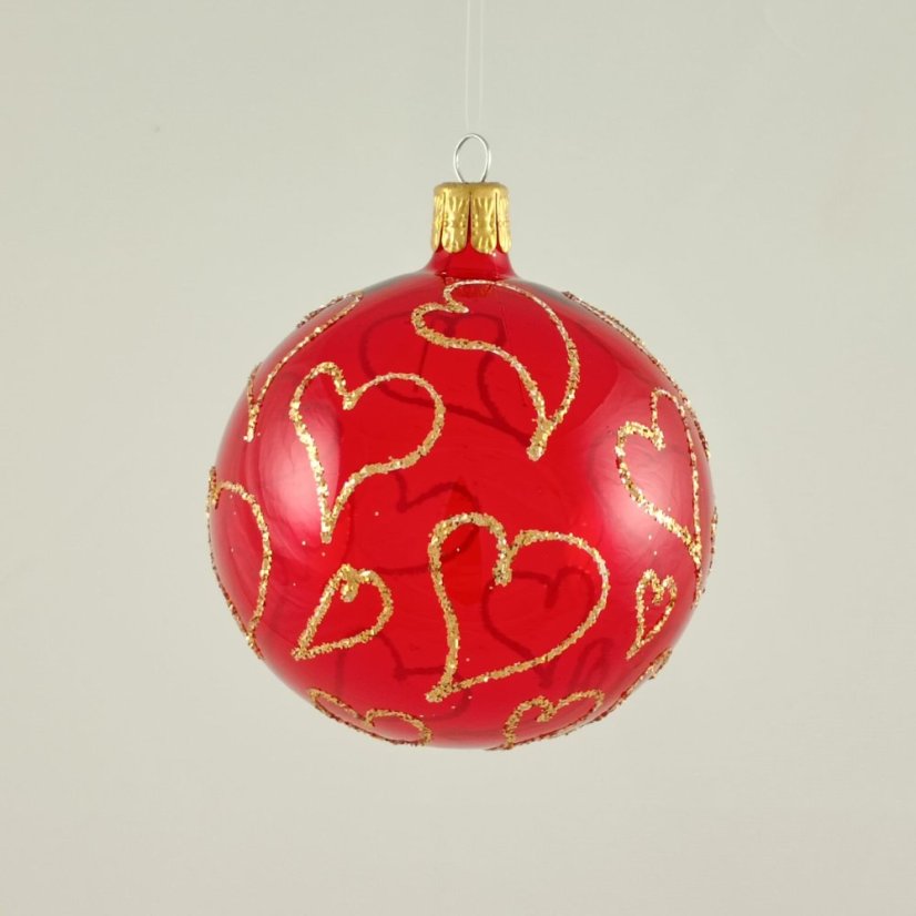 Valentýnská červená koule, matná