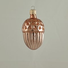 Réz karácsonyi dió – üveg dísz