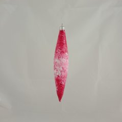 Skleněná vánoční ozdoba - červená raketa s mrazivým efektem