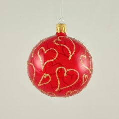 Valentin-napi piros gömb, matt