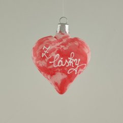 Srdce „Z lásky“ – ručně malovaná vánoční ozdoba