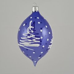 Ručně foukaná vánoční oliva se vzorem