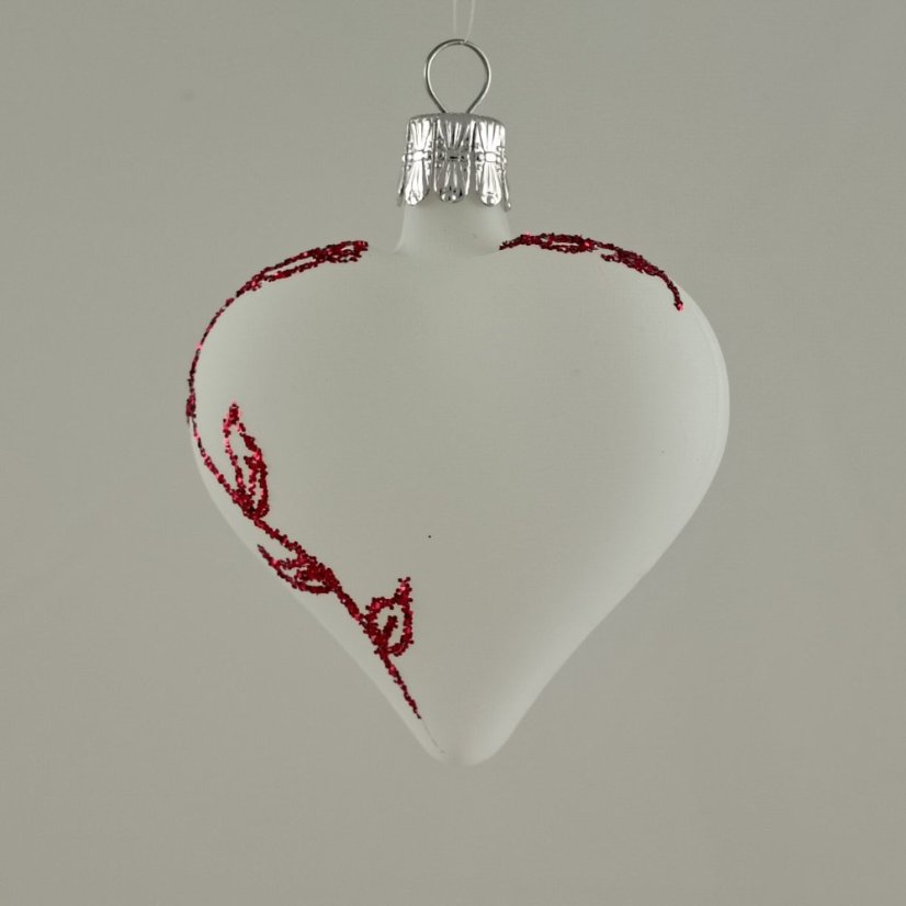 Bílé valentýnské srdíčko, matné