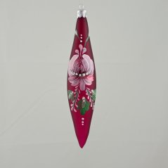 Ručně malovaná skleněná špička „Burgundská flóra“