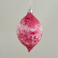 Ručně foukaná vánoční oliva se vzorem