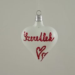 Fehér, matt Valentin-napi szív