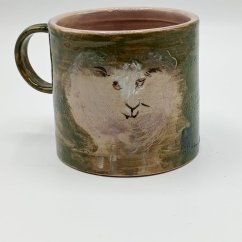 Kerámia bögre bárány motívummal