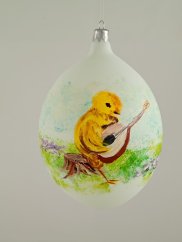 Jarná melódia/Ručne maľovaná sklenená ozdoba – 12 x 8 cm