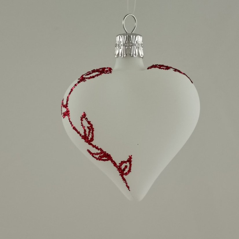 Bílé valentýnské srdíčko, matné