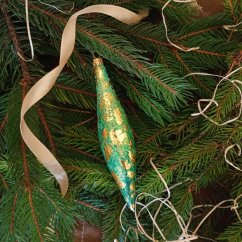 Exkluzív zöld-arany kézzel fújt rakéta aranyozott hatással