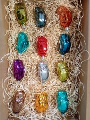 Sada sklenených vianočných ozdôb – autíčka